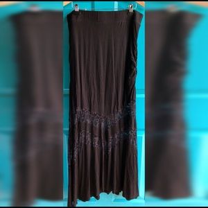 Torrid Black Lace Side Split Maxi Skirt